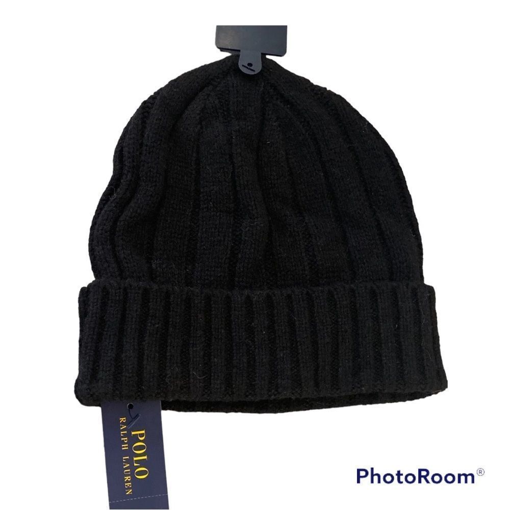 Polo Ralph Lauren black beanie O/S NWT - Picture 3 of 3